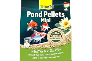 Tetra Pond Pellets Mini - Fischfutter für kleine und junge Teichfische, unterstützt gesunde Fische und klares Wasser im Teich, 4 L Beutel