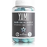 YUMI - Biotin Hair Growth Supplement 5000mcg with Vitamin C & E | Hair, Skin and Nails Supplement - Effective Hair Vitamins, Nail Growth and Strengthener & Skin Support | 60 Vegan Vitamin Gummies |