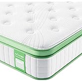 NIXNAP Mattress King Size, 10 Inch Hybrid Mattress with Gel Memory Foam & Individually Pocket Springs, 9-Zone Orthopaedic, Me