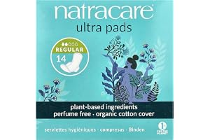 Natracare - Ultra-vanliga förpackningar med vingar - naturlig produkt - perfekt för lågt menstruationsflöde, för känslig hud - absorberande och tunn - lämplig för veganer - 14 kompresser