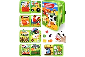 Meafeng Busy Board Montessori Spielzeug ab 1 2 3 Jahre, 20 in 1 Quiet Book Activity Board mit Bauernhof Thema, Busy Book Weichem Filz Educational für Frühe Bildung, Geschenk Spielzeug Mädchen Junge