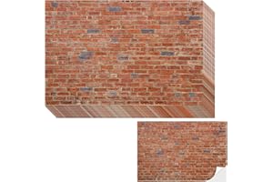 QUBITLY 12 Pcs Miniature Dollhouse Red Brick Wallpaper, Peel and Stick Self-Adhesive Dolls House Wallpaper, Wallpaper Accessories, Doll House Accessories, 8.3x11.8 Inches (Red Brick)