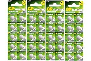LR44 40-Pack of GP Batteries LR44 Button cell batteries Also known as AG13 / A76 suitable for Toys Calculators/Tv Remotes/Watches etc