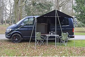 WILD EARTH Auvent carré pour camping-car, camionnette, camping-car ou caravane - 240 x 240 cm - Gris foncé