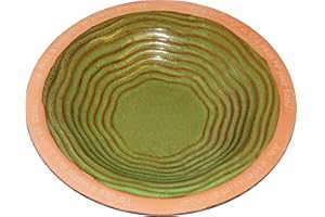 Wildlife World Echoes Ceramic Bird Bath and Drinker Bowl for Outdoor Gardens (Green)