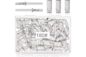 METEOROCK 180 Grit Small Nail Sanding Sands, 100 Pcs Pink Sanding Bands for Nail, 180 Fine Grit Sanding Bands for Nail with 3.1 MM Nail Drill Bit, Small Sanding Bands for Natural Nails Acrylic Gel