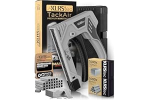 KLRStec TackAir Cucitrice Manuale – Pistola Sparapunti a Trazione – Sparapunti per Legno e Tessuti – Set con 2000 Punti Tipo D & T – Ergonomica, Potente e Resistente