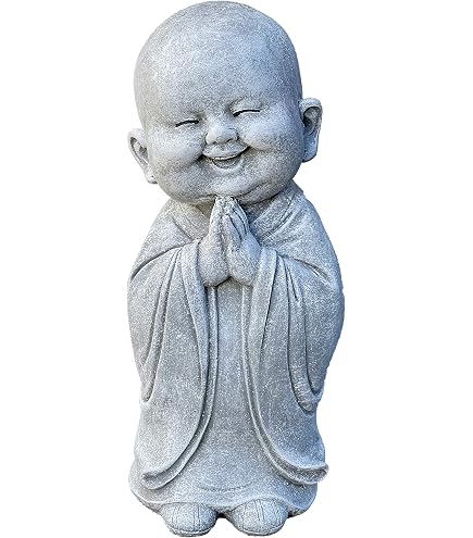 Stoneandstyle Shaolin-Mönche Skulpturen-Set – 3 Figuren Aus Steinguss, Frostfest Bis -30°C