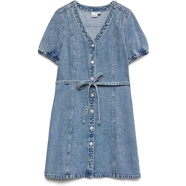 DESIGN - Ultimate - Vestito Camicia Corto Stile Boyfriend Con Maniche Voluminose Color Blu Chambray