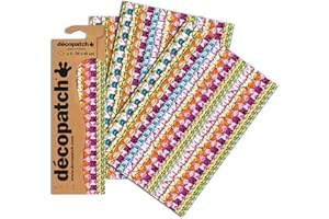 ‎DÉCOPATCH Clairefontaine C630O Decopatch Papier, 3er Pack Violett mit Bunten Schmucksteine