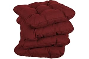 gutekissen Cuscino per sedia Cuscino trapuntato per sedie/panche per casa e giardino Cuscino per giardino Cuscino per sedile Molti colori PI1 (50x50, Bordeaux, 1)