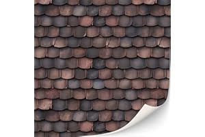 TEXTURKONTOR 3 Sheets Self-Adhesive Roof Tiles and Shingles for Dollhouses Scale 1:12 (Roof Shingles Red)
