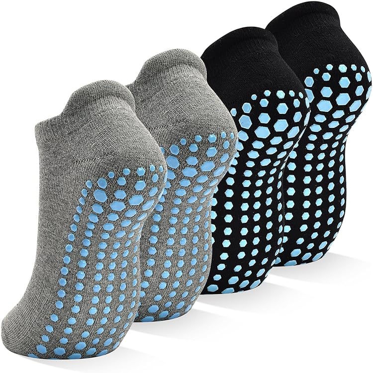 Flintronic Yoga Socks, 2 Pairs Non-Slip Pilates Socks With Straps, Cotton Five Toe Grip Socks For Pilates, Ballet, Barre, Barefoot Workout, Dance - View #7