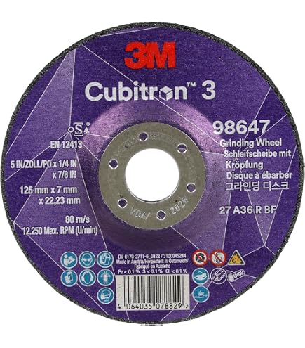 Produktbild von 3M 60634 Flexible Schruppscheibe P36 – 125 Mm, 3,0 Mm, 22,23 Mm, Kit Mit Stützteller, Für Metallbearbeitung, Hohe Abtragsrate, Wenig Vibration & Staub – Profi-Qualität