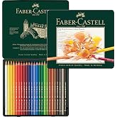 FABER-CASTELL - Polychromos, 24 colors, metal case | 24 Art Pencils with 0.1 Inch Lead Acid Free Pigments High Colour Intensi
