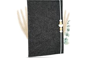 MAHEWA®️ Premium Mutterpass-Hülle aus Filz für den deutschen Mutterpass - mit Fach für Ultraschallbilder und Kärtchen - Mutterpass Schutzhülle (Blanko, Anthrazit)