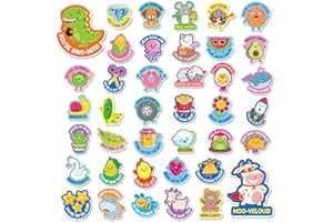 SWEETZER & ORANGE S&O 600 Large Bravo-cado Punny Reward Stickers for Kids Classroom, Teacher Supplies for Students, Counselor & School Prints for Children, Funny Tags for Little Ones, Good Job Labels with 40 Puns