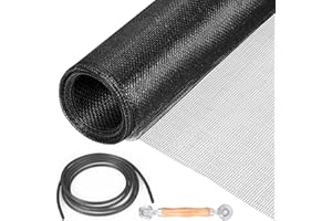 Niaetuto Zanzariera Venduta al Metro, Zanzariera Finestra 120x250cm, Tagliabile Zanzariera in Fibra di Vetro, con Utensile di Laminazione e Tubo di Gomma 10 m