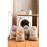 İNKOHA 4-Piece Laundry Net Shoe Washing Net 40x60 cm with Colored Rope