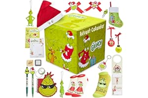 The Grinch Kalendarz adwentowy 2025 nastolatki dorośli kalendarz bożonarodzeniowy dekoracja artykuły pa skarpetki odliczanie kalendarz pończochy wypełniacz prezenty