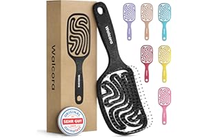 Walcora Szczotka Do Włosów Bez Ciągnięcia – NOWOŚĆ 2025 – Szczotka Rozplątująca & Detangler Dla Kobiet, Mężczyzn I Dzieci, Do Loków, Mokrych, Cienkich I Długich Włosów, Hair Brush – Czarna