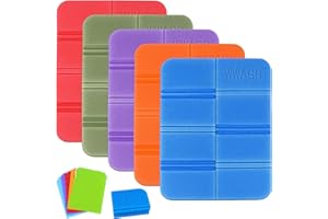 Dreamtop 5 Pieces Foldable Foam Mat XPE Hiking Seat Pad Foldable Seat Mat Portable Waterproof Seat Pad for Outdoor Walking Camping Picnic Park