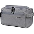 Wooum Large Size 9.5 x 9 x 6 inches Multifunctional Hanging Travel Toiletry Bag Makeup Organizer Cosmetic Case - Storage Travel Kit Fashion Toiletry Bag Bathroom Bag for Men and Women (LightGrey)