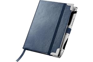 Bstorify A6 Notebook And Pen Set - 160 Lined Pages (10.5 x 14.85 cm) Navy Journal Notebook A6 with Hardback Cover, Pen Loop, Expandable Pocket - Ideal for Diary, Notetaking and Writing (A6, Navy)