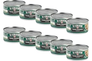 Riverdene Tuna Chunks in Brine, Tuna Fish in Tin, 185 gr (Pack of 10)
