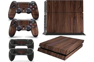 giZmoZ n gadgetZ GNG Adesivi in Vinile per PS4 con Il Logo di Wood 3 per Console E per 2X Controllers