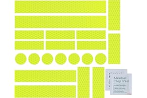 INDIAN STORE 24 3M Diamond Grade 4083 pegatinas de advertencia cinta de advertencia de seguridad, película reflectante impermeable Coches Motocicletas Casco Bicicleta Vehículos (Yellow 21 Pieces)