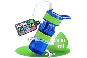 boddels Kinder Trinkflasche mit Strohhalm und rutschfestem Griff | 400 ml | Trinkflasche Kinder auslaufsicher, bruchsicher | Wasserflasche Kindergarten, Schule, Sport | Kindertrinkflasche | BPA-frei