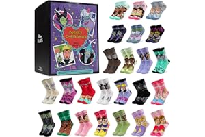Get Trend Disney Princess & Villains Calendario Adviento 2025 con Calcetines Adolescentes Chica Mujer, 24 Pares de Calcetines Transpirables, 36-41 (Multi Princess/Villains)
