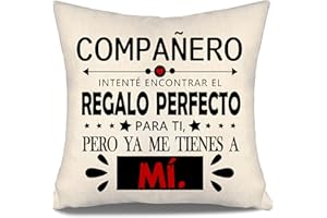 Aosumin Compañero intenté Encontrar Fundas de Cojín para Colegas Hombres Divertido Regalo de Cumpleaños Dejando Agradecimiento (compañero-a)