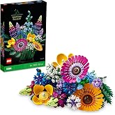 LEGO Icons Wildflower Bouquet Set, Artificial Flowers Containing Weasels and Lavender, Adult Hobby, Home Decor, Women