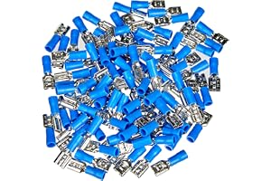 Goobay 17004 platta hylsor, set om 100, pluggmått 6,4 x 0,8 mm, kontakter upp till 15 A/platt kontakt, delvis isolerade, kabelkontakter för max. 2,5 mm²/kabelsko