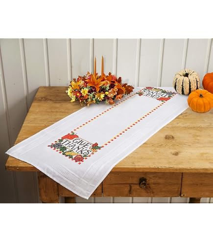RTO Kreuzstich Stickpackung Herbst - Komplettset Mit Stoff, Garn & Nadel