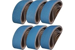 Shineboc Taśma szlifierska 75 x 457 mm, 6 szt. taśm szlifierskich o ziarnistości 40/60/80/120/240/400 do polerowania metalu, drewna
