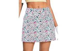 Oyamiki Skorts for Women UK Sports Tennis Skirt High Waisted with Shorts Pockets Athletic Summer Casual Golf Skirts