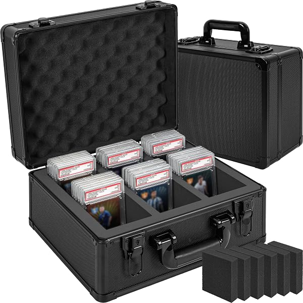 Dululux Grand étui de Cartes de Notation, boîte de Rangement de Cartes de classement à 4 rangées, étui pour Cartes à Collectionner à 56 Cartes, étuis pour Cartes PSA pour Cartes de