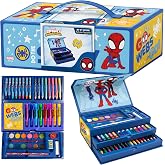 Marvel Spidey and His Surprising Friends Deluxe Kid's Coloring Case | 52-Piece Premium Portable Creative Kit with Markers, Co