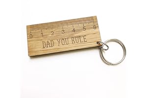 MANTA MAKES Dad you rule | novelty keyring for Dads | gift Fathers Day birthday for father | key chain ring
