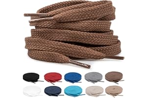 TULMERO 2 pares de cordones 100% algodón – Cordones planos de 8 mm de ancho para zapatillas de deporte