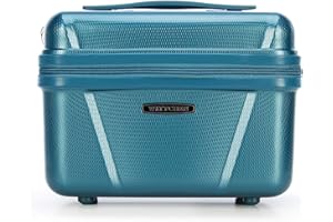 WITTCHEN Explorer Line Travel Suitcase Hand Luggage Cabin Luggage Rolling Suitcase Hard Polycarbonate with 4 Twin Wheels Combination Lock Telescopic Handle, blue, Cosmetic case, Cosmetic case