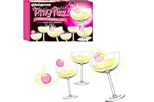 Global Gizmos 52730 Prosecco Pong Set / Fun Party Game / Set Includes 12 Glasses & 3 Balls / Adult Only Drinking Game