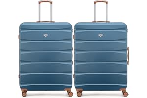 Flight Knight Set of 2 Premium Suitcases - Extra Stong Lightweight Luggage - Hardcase Suitcases with 4 Wheels & Built in Lock - (Set of 2 XL+XL)