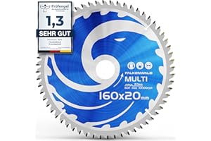 FALKENWALD ® Sägeblatt 160x20 mm - Ideal für Holz, Metall & Alu - Kreissägeblatt 160x20 kompatibel als Festool Sägeblatt TS55 & Bosch – Multi 160