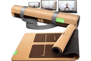 ‎BACKLAXX BACKLAXX ® Yogamatte Kork mit Naturkautschuk - FAZ Testsieger 11/2025 - Yoga Matte nachhaltig, schadstofffrei, Yogamatte rutschfest, Fitnessmatte mit Anti-Rutsch-Zonen inkl. Tragegurt, Turnmatte