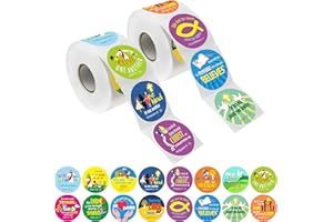 HEBAYY 1200 pegatinas de versículos bíblicos sobre la oración de Fe de Cristiana en 16 diseños con línea de perforación (versión inglesa 3.8 cm de diámetro)