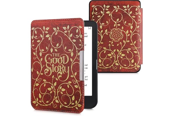 kwmobile Étui Compatible avec Kobo Clara HD Coque - Étui à Rabat magnétique Tablette eReader Similicuir avec Sangle - Jaune-Orange-Rouge